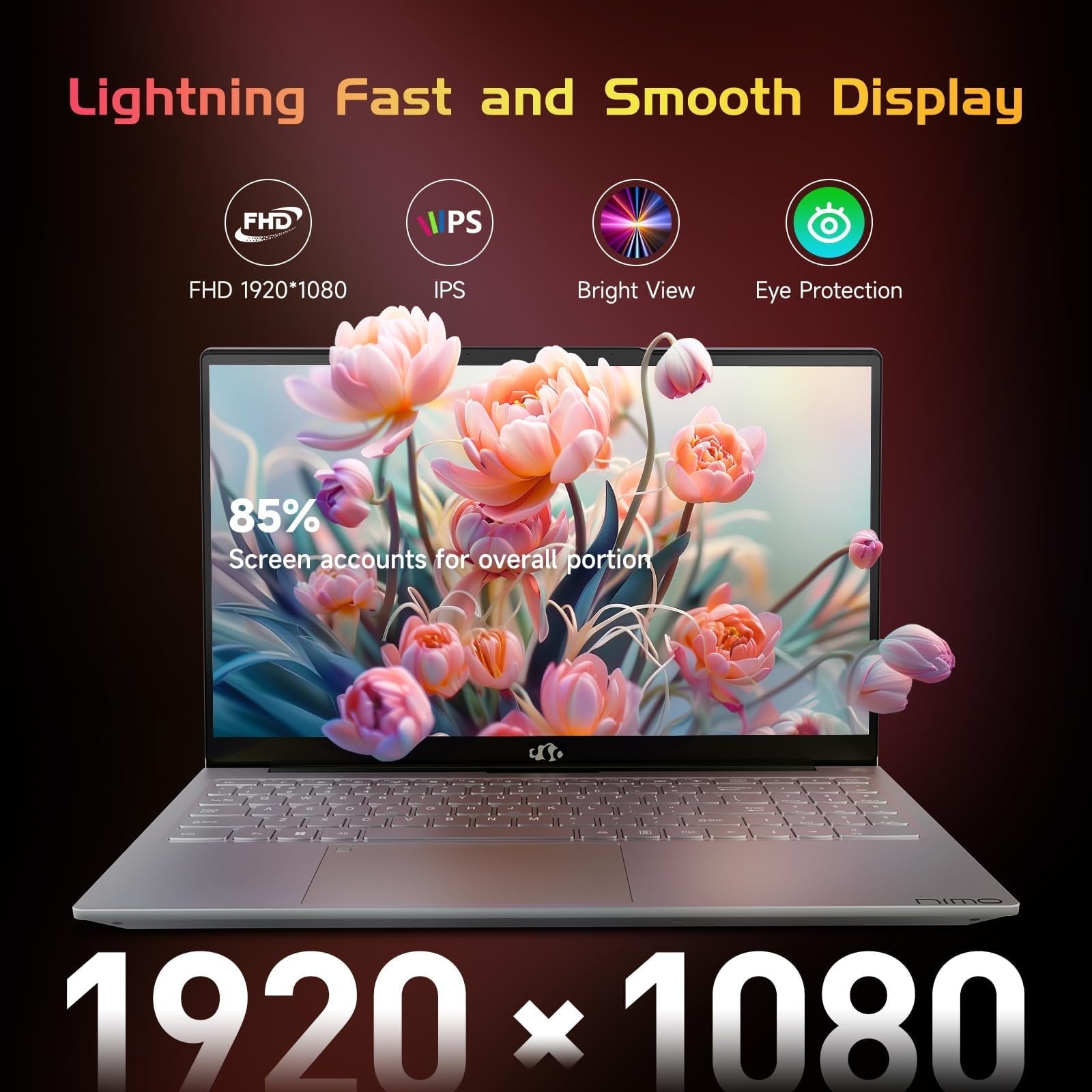 2025 Newest Laptop, 15.6-Inch FHD Display Laptop with Intel Quad Core-12th N100(Up to 3.4GHz), 16GB RAM 1TB ROM Business Laptop Computer, Fingerprint, Type C, Windows 11 Home, Pink - Image 6