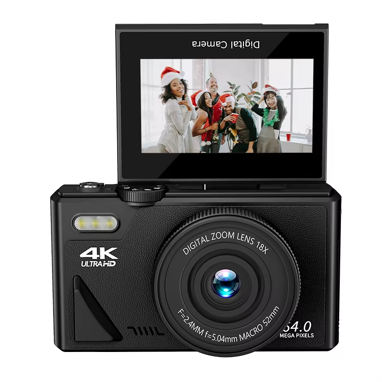 Vintage Flip-Screen 4K CMOS Digital Camera - Image 2