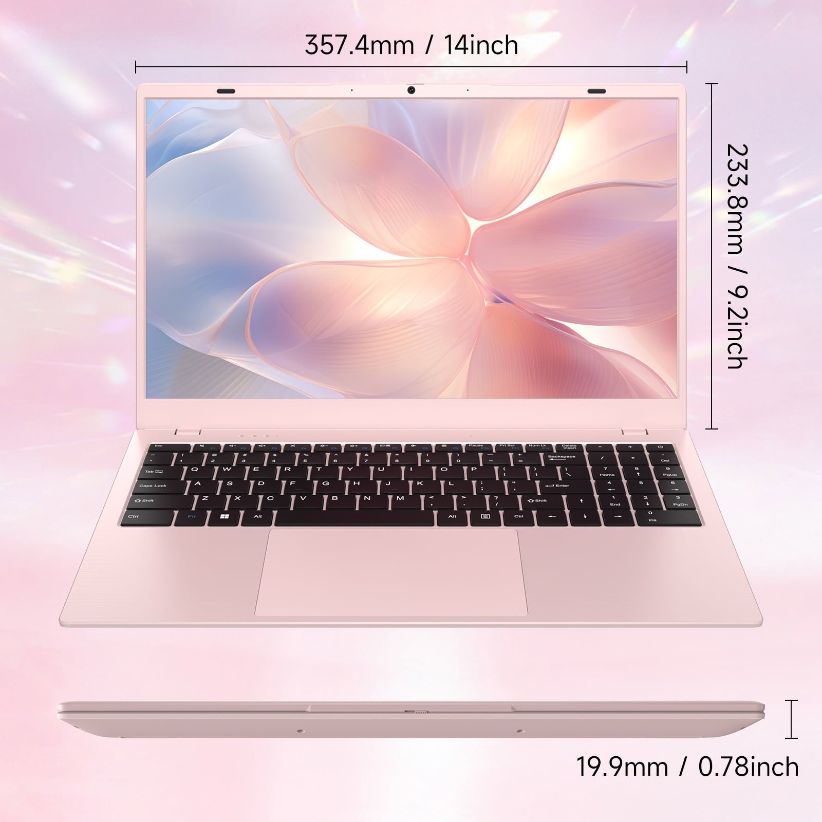 15.6" Windonws 11 Laptop, 12GB DDR5 512G SSD, Up to 3.6GHz Intel N150 Quad-Core, Office 2024 Fingerprint Backlit KB WiFi 6 BT 5.2, 1080 FHD Display for Student, Business, Home Office, Pink - Image 11