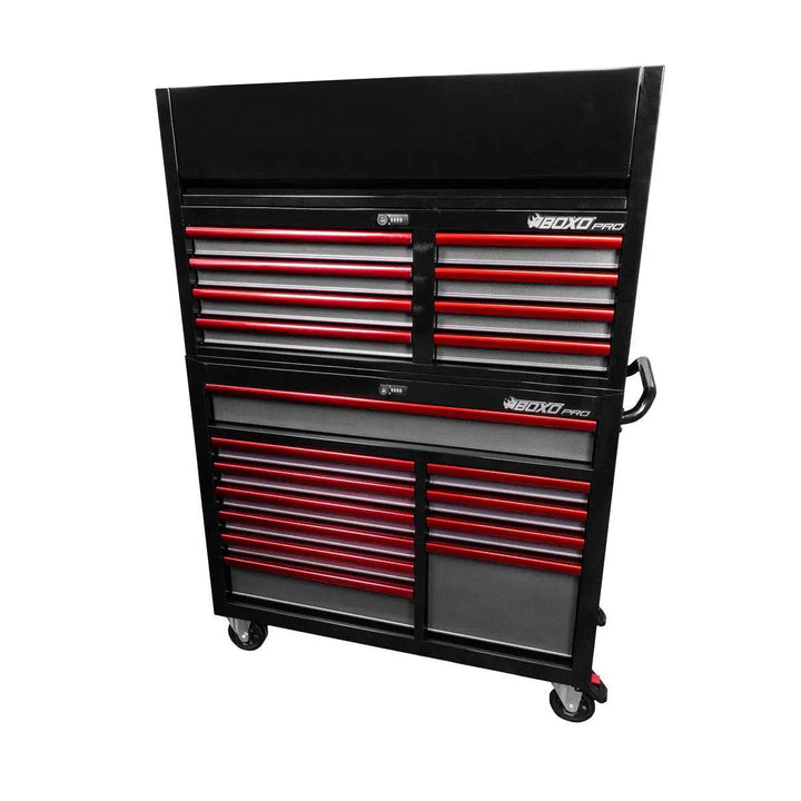 Pro Series | Loaded 45" 19-Drawer Rolling Tool Box | Black and Red - Image 9