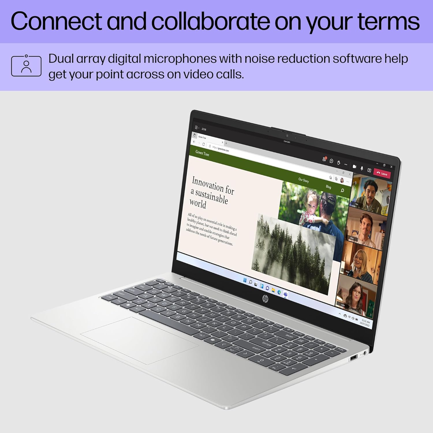 15.6 inch Laptop, HD Touchscreen Display, AMD Ryzen 3 7320U, 8 GB RAM, 128 GB SSD, AMD Radeon Graphics, Windows 11 Home in S Mode, Natural Silver, 15- fc0099nr - Image 9