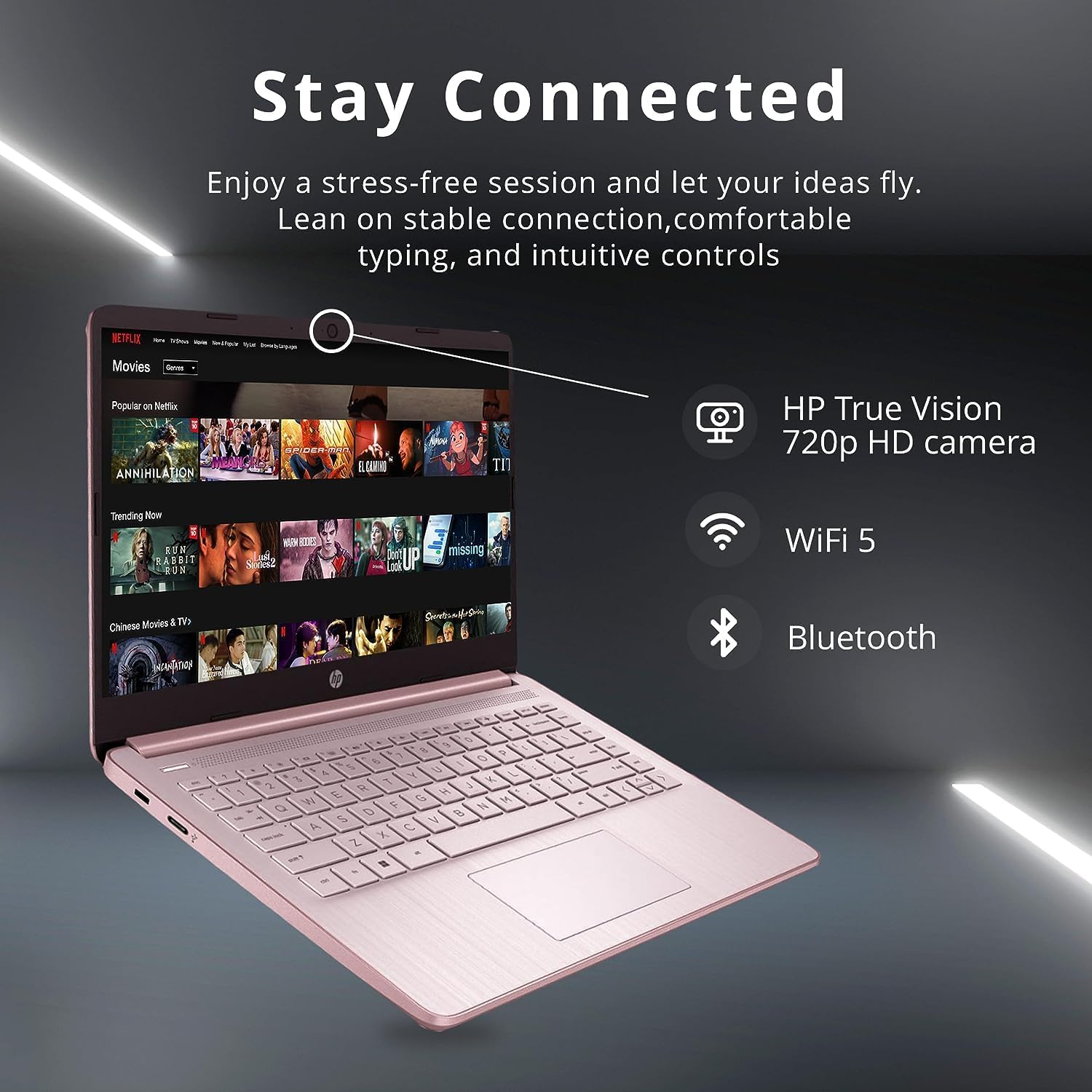 14" HD BrightView Laptop, Intel Celeron N4120 Processor, 16GB RAM, 64GB, Intel HD Graphics, 720p Webcam, Office 365, Pink, Win 11S, 32 Hotface USB Card - Image 5