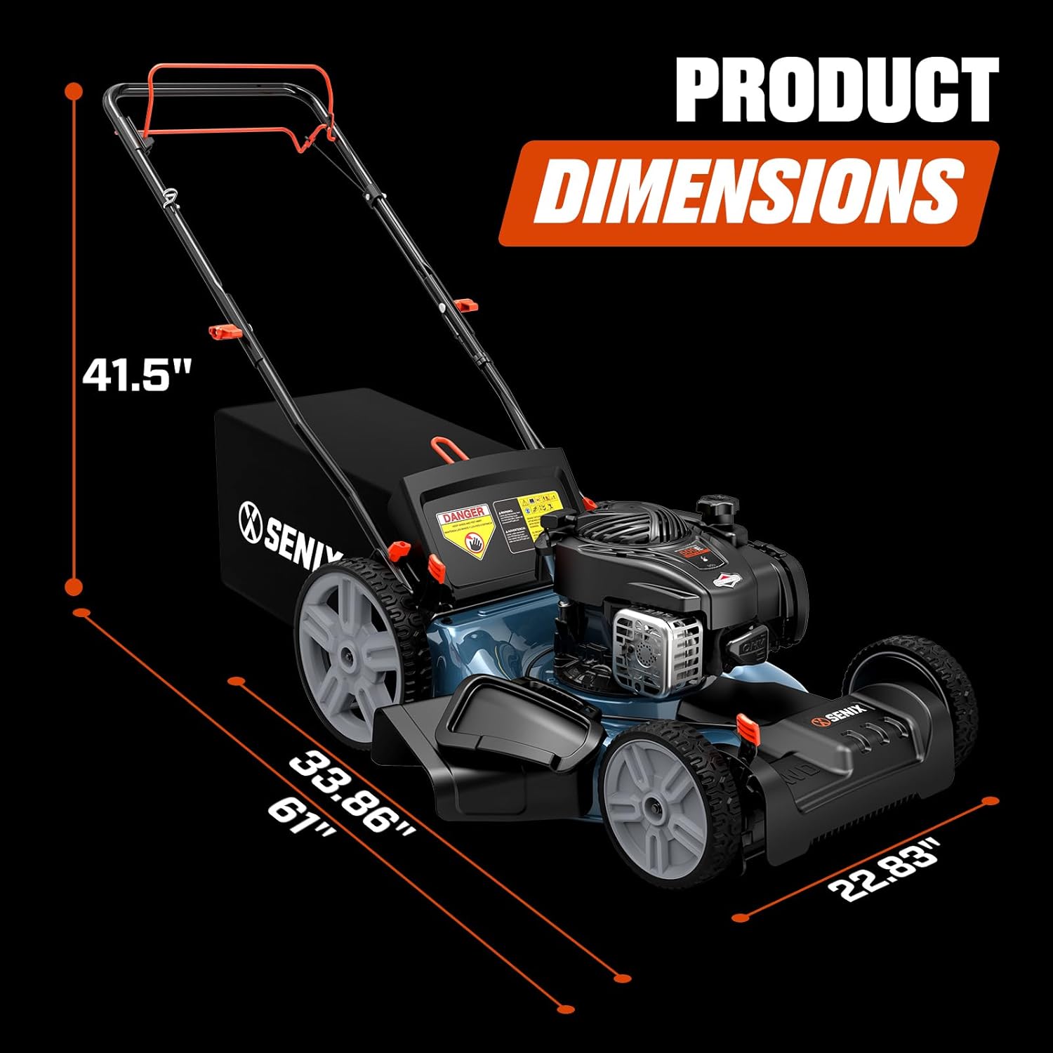 21-inch Gas Self-Propelled Lawn Mower - 140 cc 4-Cycle Briggs & Stratton Engine, Bagging, Mulching, and Side Discharge, 6-Position Lever Height Adjustment - Image 5