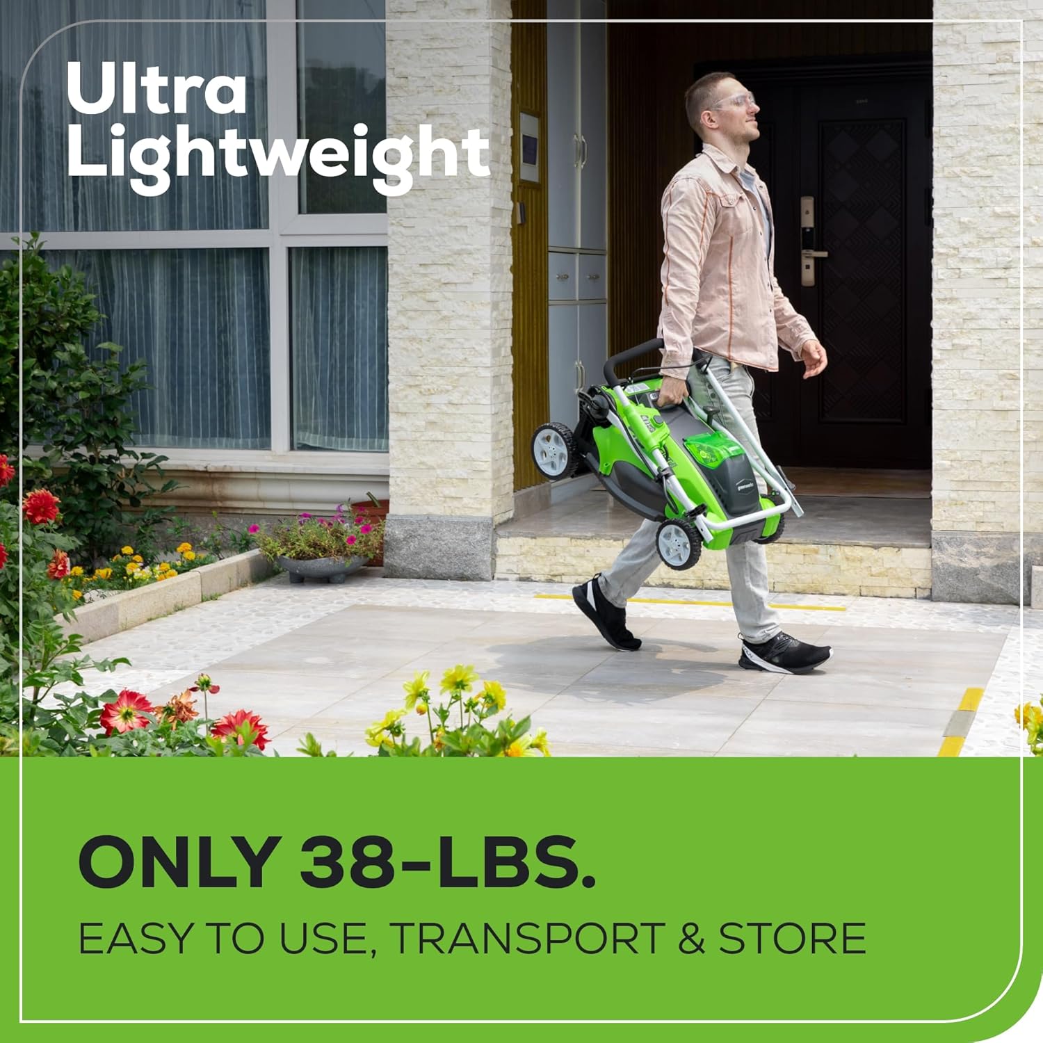 40V 16" Cordless Lawn Mower, Ultra-Light Push Mower with 4.0Ah Battery & Charger(75+ Tool Compatibility, 45Min Runtime) - Image 14