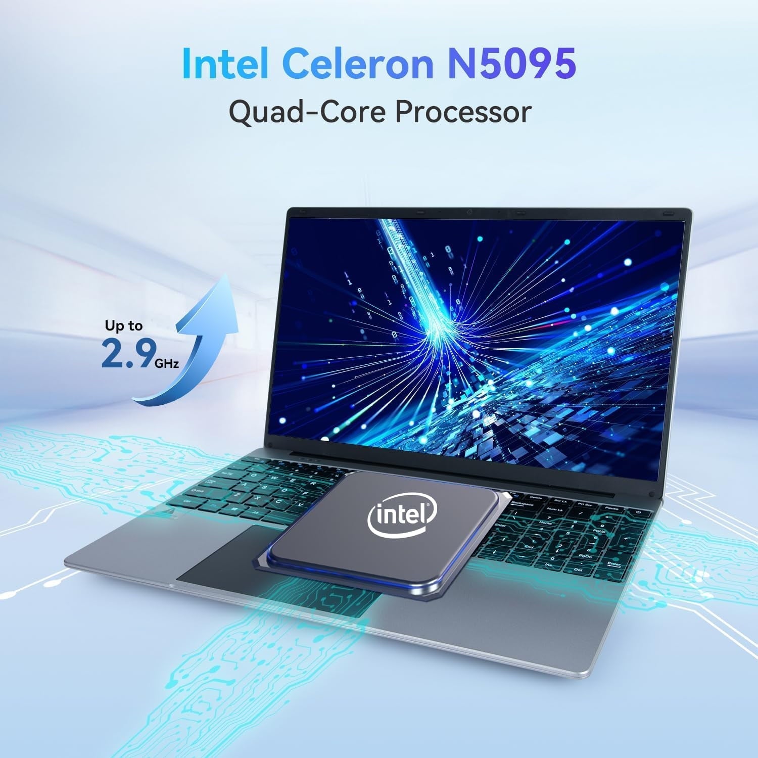 15.6"" Laptop, Intel Celeron N5095, 12GB RAM, 512GB SSD, FHD Display, Windows 11, Numeric Keypad" - Image 4