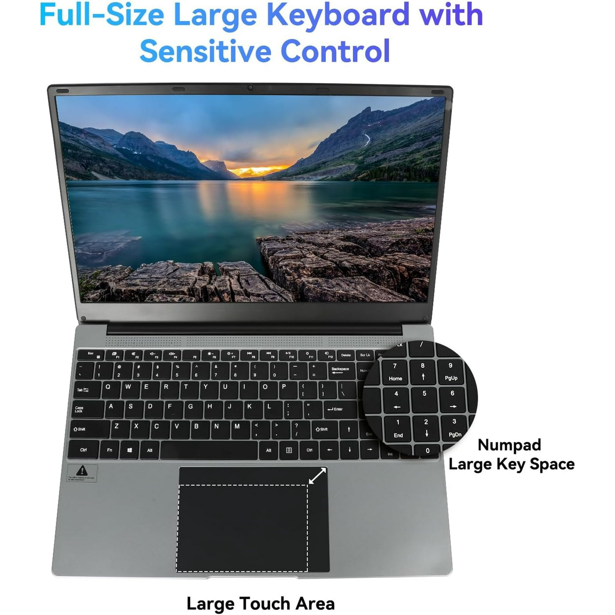 15.6"" Laptop, Intel Celeron N5095, 12GB RAM, 512GB SSD, FHD Display, Windows 11, Numeric Keypad" - Image 3
