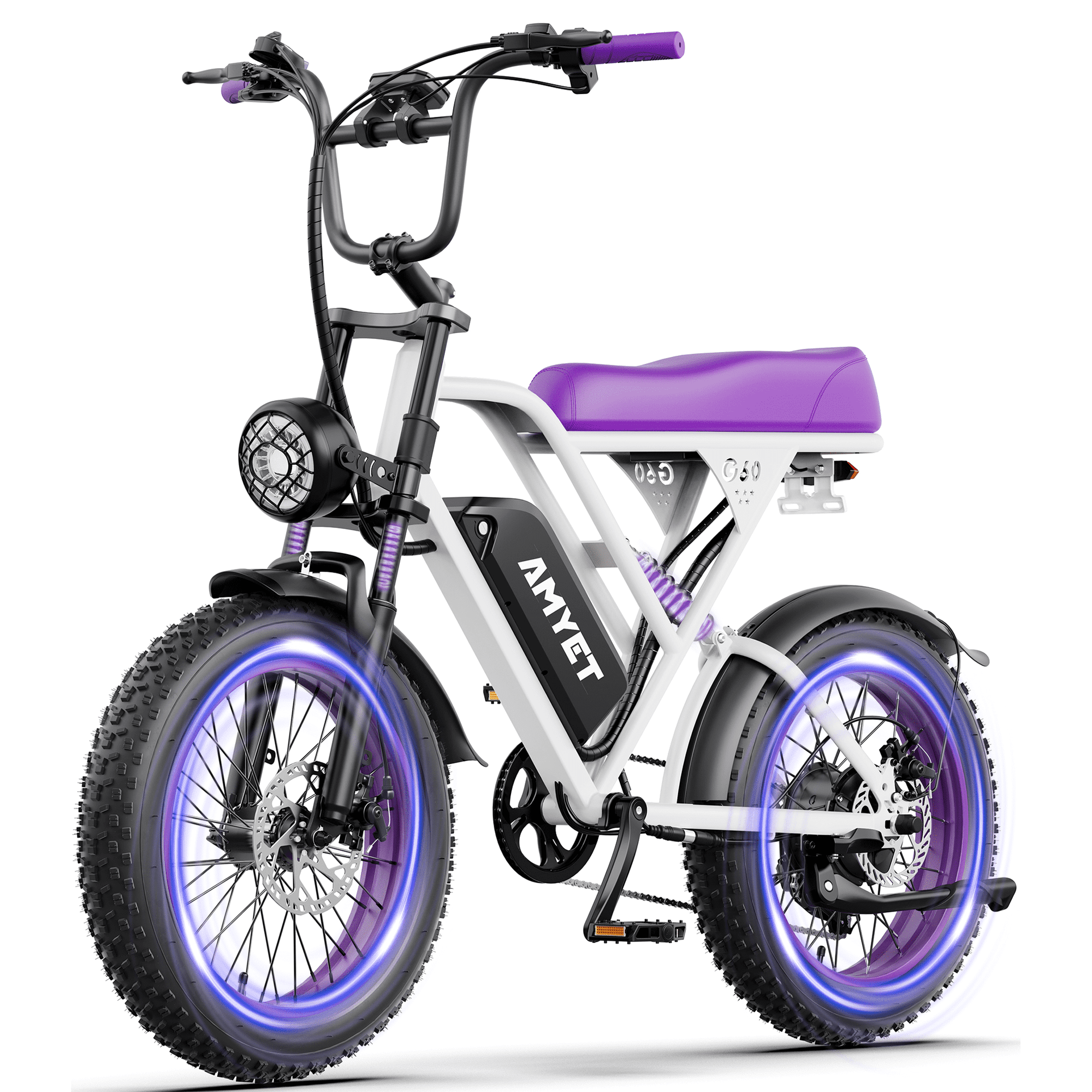 G60 Peak 1500W Electric Bike, 20" Fat Tire E-Mountain Bikes, 48V 20Ah 32MPH Ebike for Adults Full Suspension UL2849