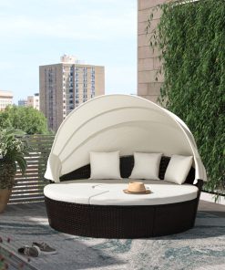 Alternative view of 75.5'' Wide Wicker Patio Daybed with Cushions