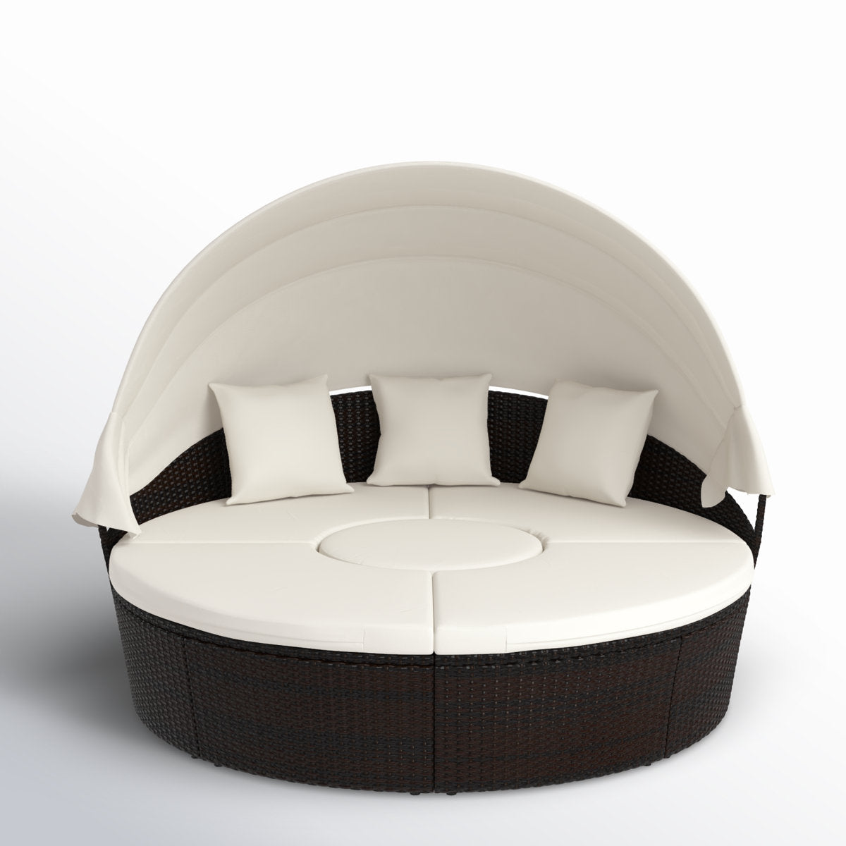 75.5'' Wide Wicker Patio Daybed with Cushions - Image 4