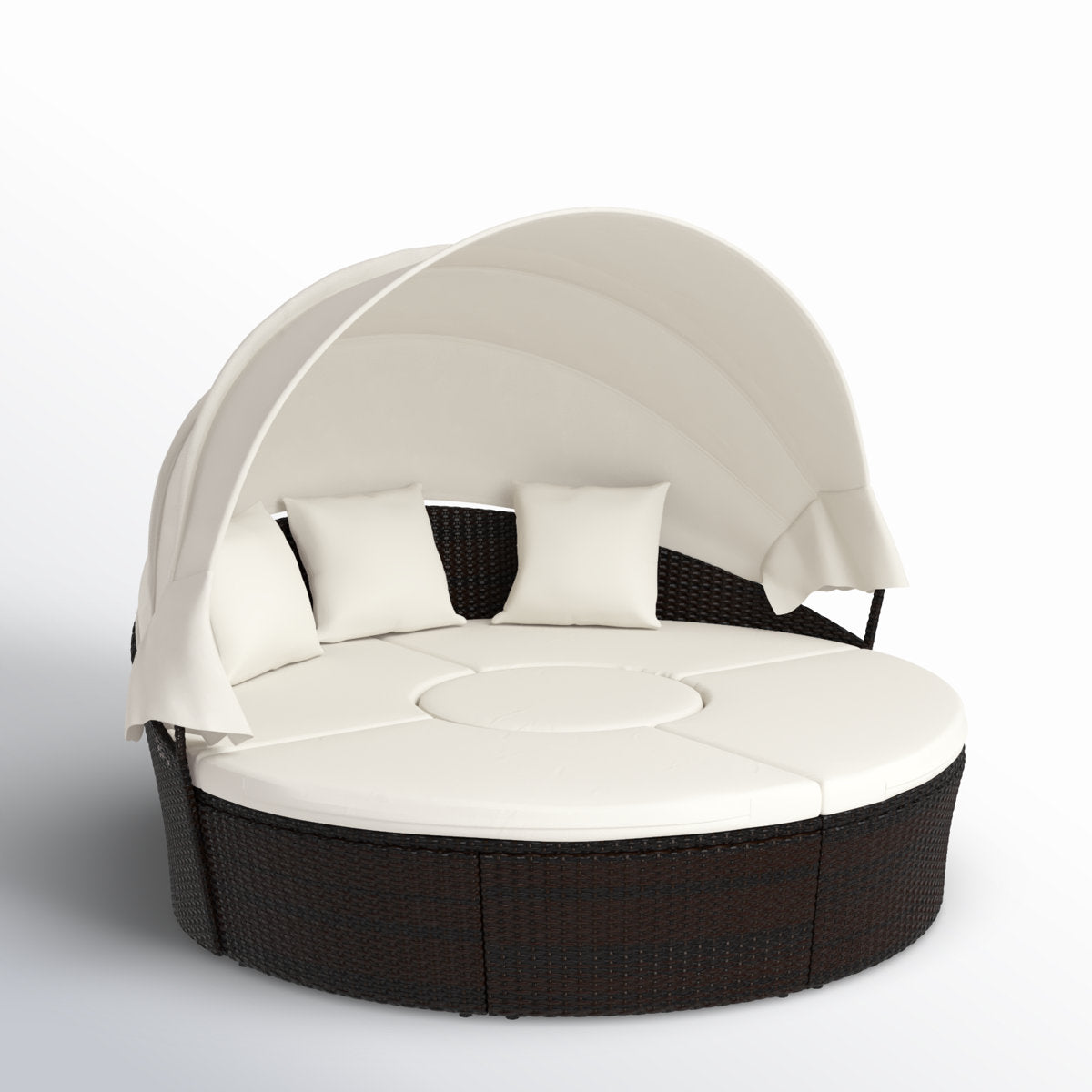 75.5'' Wide Wicker Patio Daybed with Cushions - Image 7