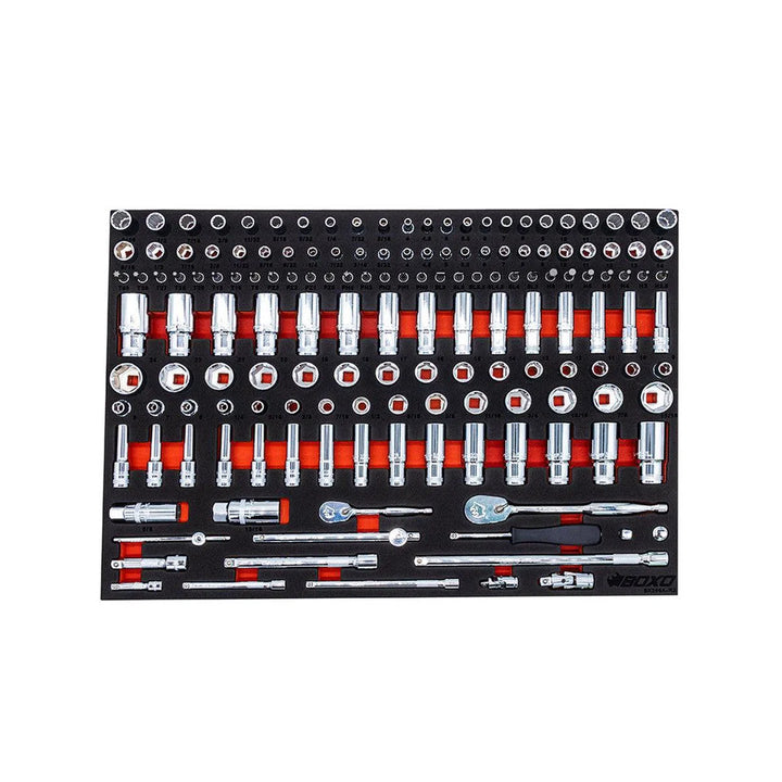 Pro Series | Loaded 45" 19-Drawer Rolling Tool Box | White and Red - Image 10