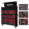 Pro Series | Loaded 53" 20-Drawer Rolling Tool Box | Black and Red