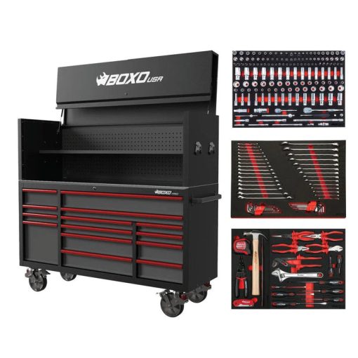 Pro Series | Loaded 72 14-Drawer Garage Top Rolling Tool Box | Black
