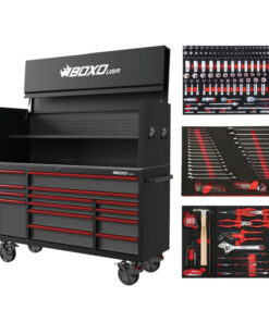 Pro Series | Loaded 72" 14-Drawer Garage Top Rolling Tool Box | Black