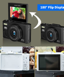 Vintage Flip-Screen 4K CMOS Digital Camera
