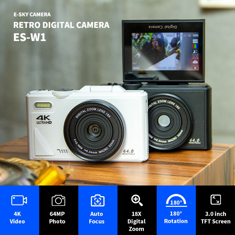 Vintage Flip-Screen 4K CMOS Digital Camera - Image 9