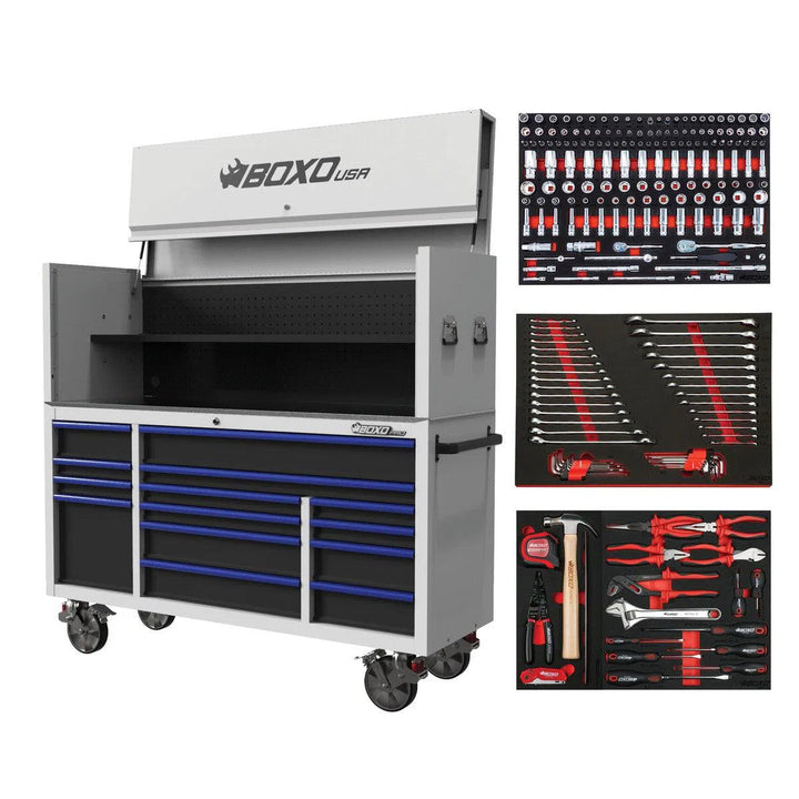 Pro Series | Loaded 72" 14-Drawer Garage Top Rolling Tool Box | White - Image 2