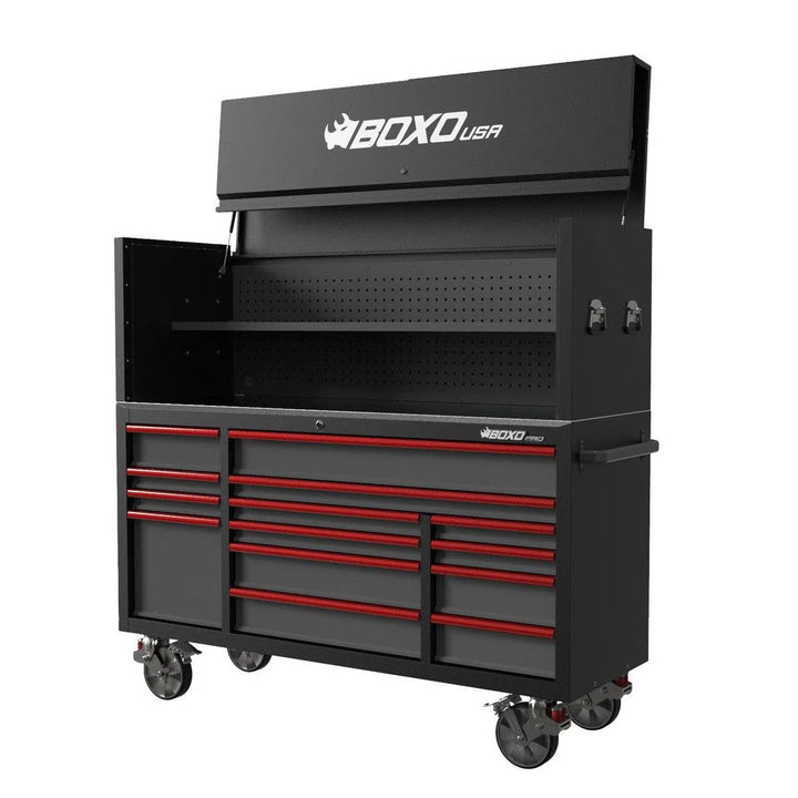 Pro Series | Loaded 72" 14-Drawer Garage Top Rolling Tool Box | Black - Image 7