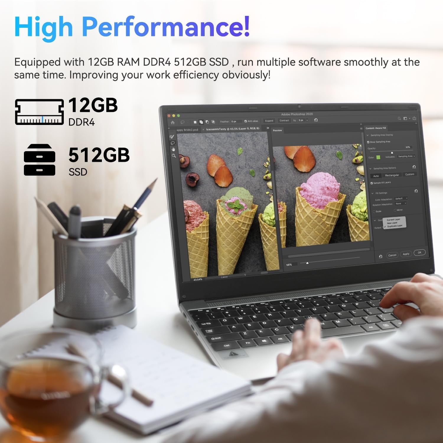 15.6"" Laptop, Intel Celeron N5095, 12GB RAM, 512GB SSD, FHD Display, Windows 11, Numeric Keypad" - Image 6