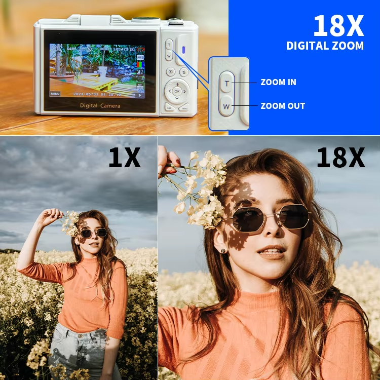 Vintage Flip-Screen 4K CMOS Digital Camera - Image 4