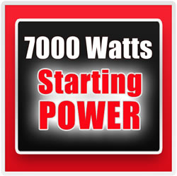 Provides 7,000 watts for 10 sec to start larger equipment